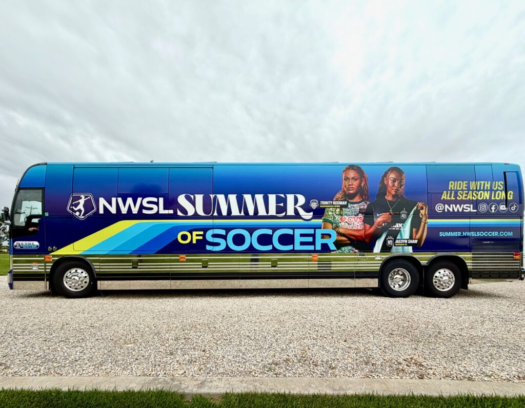 Bus Wrap Inc. is proud to have wrapped the official @NWSL Summer of Soccer bus & trailer