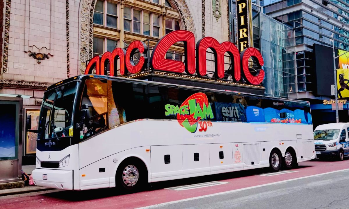 Air Jordan’s Space Jam to NYC with this custom partial coach bus wrap