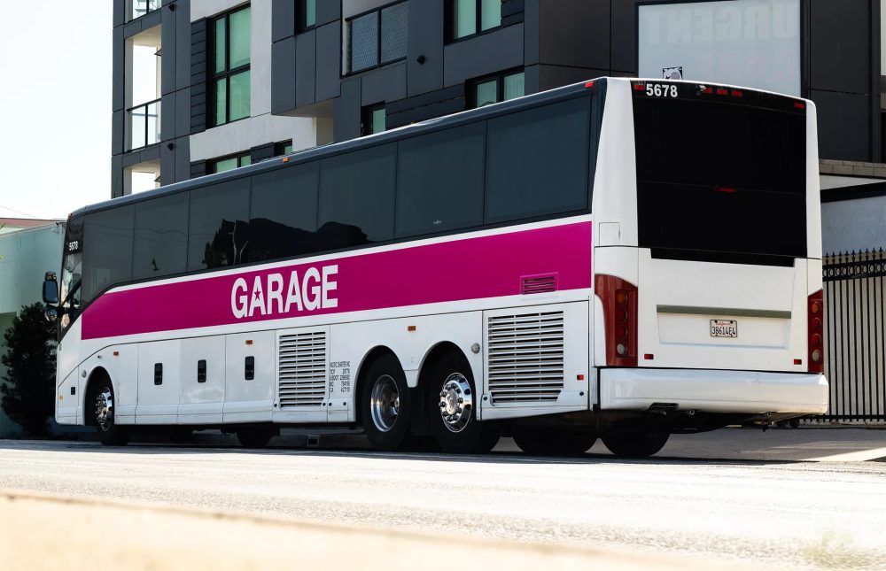 Bus Wrap Inc. was proud to help bring Garage’s LA influencer event to life with this custom-branded motorcoach 2