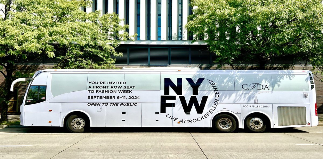 Bus Wrap Inc was thrilled to have supplied this sleek bus and custom wrap in collaboration with the Council of Fashion Designers of America (CFDA) in support of New York Fashion Week!