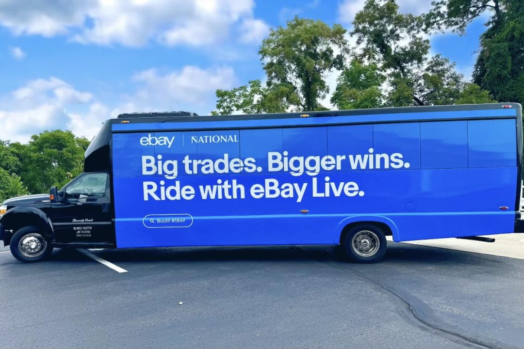 Bus Wrap Inc. mini bus wrap for eBay national sports campaign across the United States with bold branding
