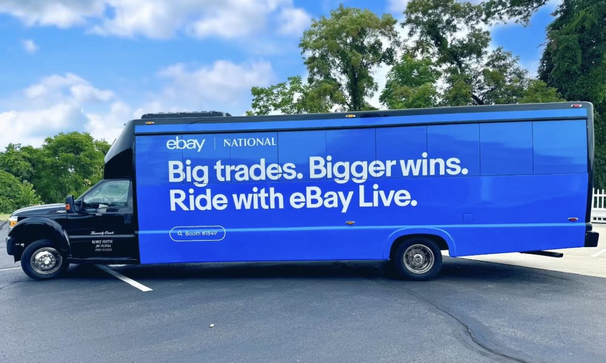 Bus Wrap Inc. mini bus wrap for eBay national sports campaign across the United States with bold branding
