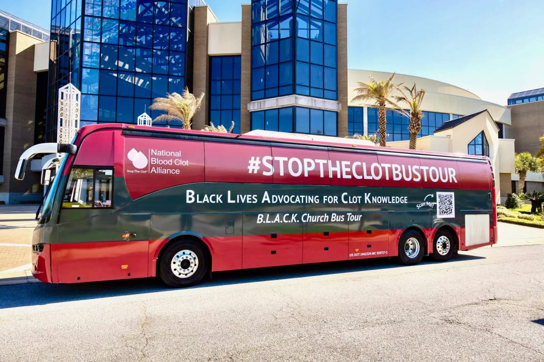 Bus Wrap Inc. full bus wrap for National Blood Clot Alliance Midwest tour with impactful awareness branding