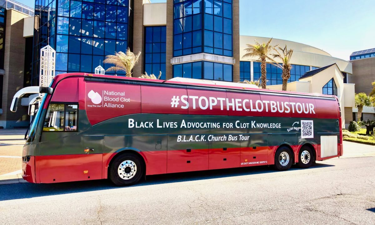 Bus Wrap Inc. full bus wrap for National Blood Clot Alliance Midwest tour with impactful awareness branding